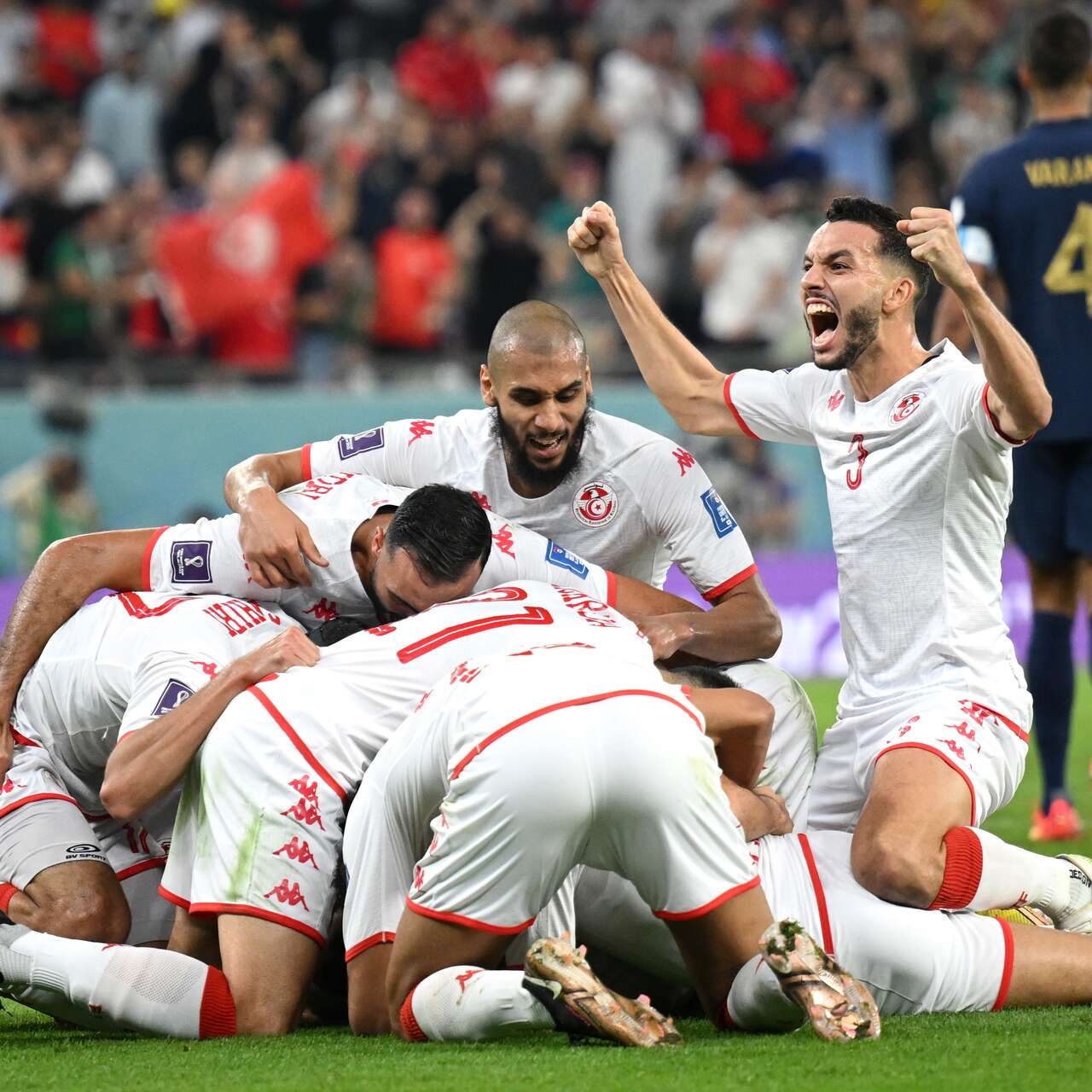 突尼西亞拿到本屆世界盃首勝。摘自官方推特