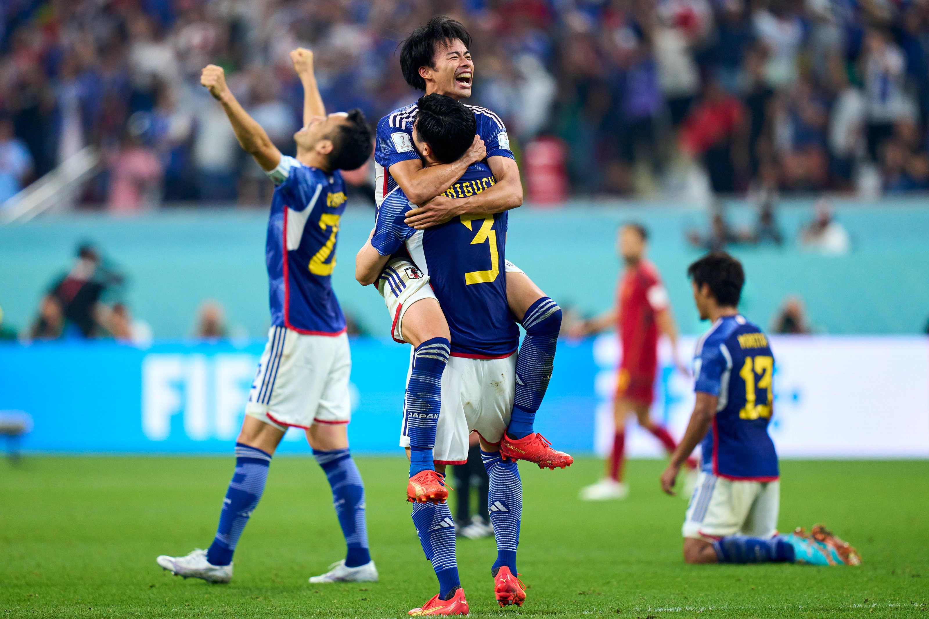 日本以17.7%控球率獲勝寫下世界盃紀錄。法新社