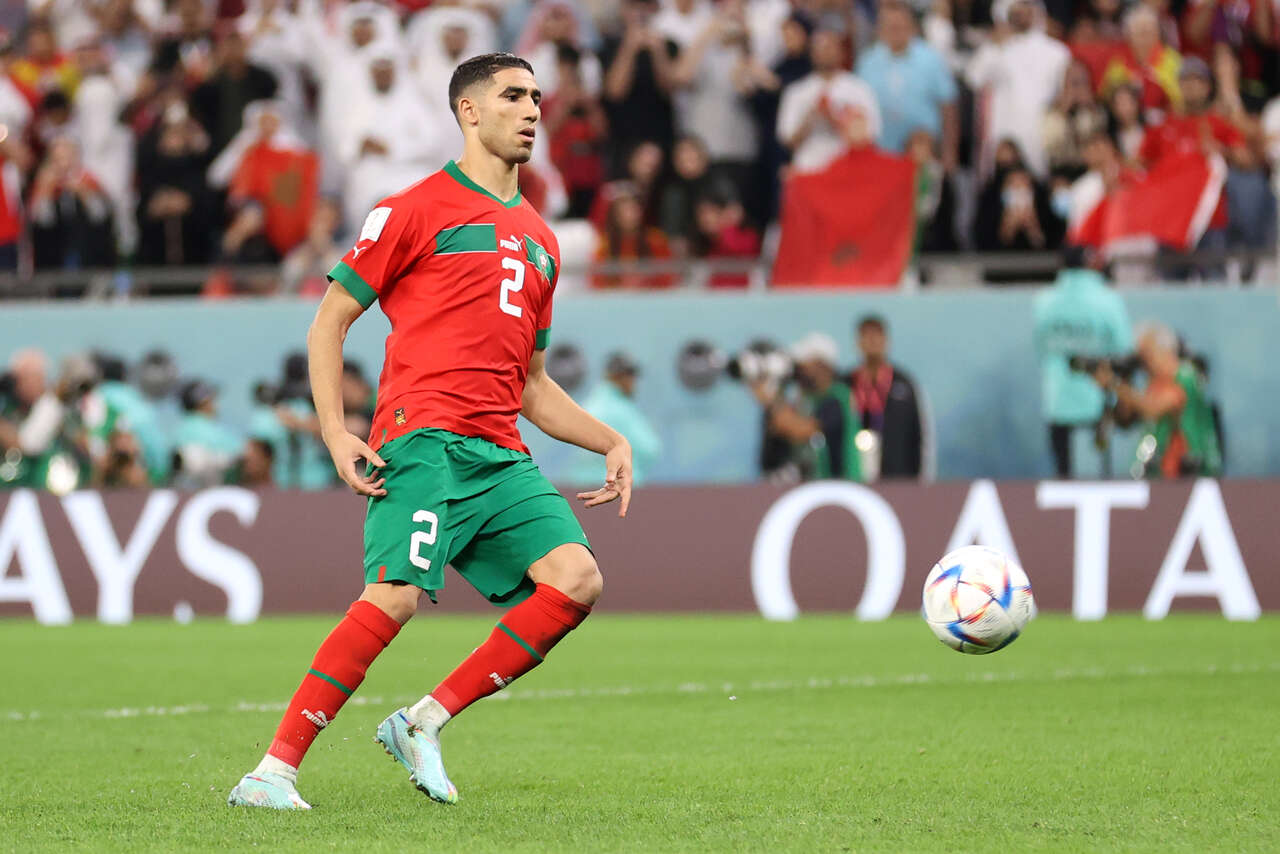 摩洛哥A. Hakimi踢進PK大戰最後一球。摘自官方推特