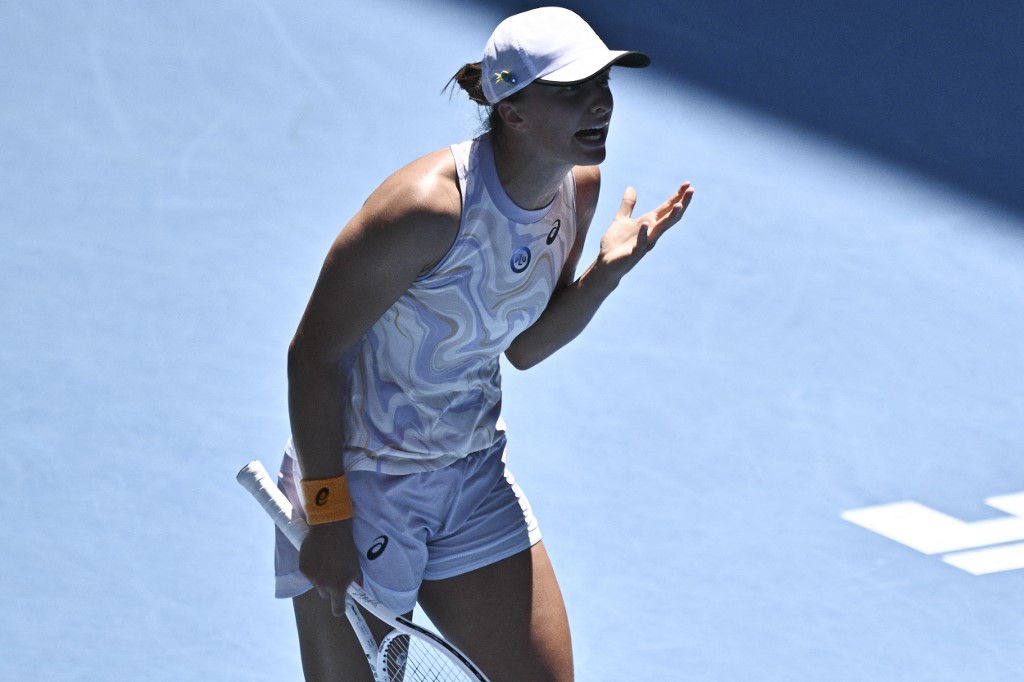 現任球后絲薇泰克在澳網女單16強止步。法新社