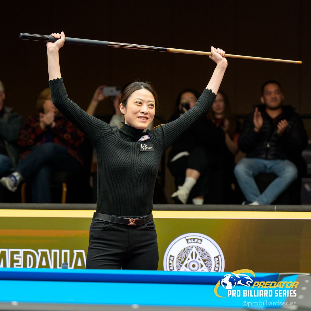 周婕妤榮獲世界女子花式撞球錦標賽冠軍。官方提供