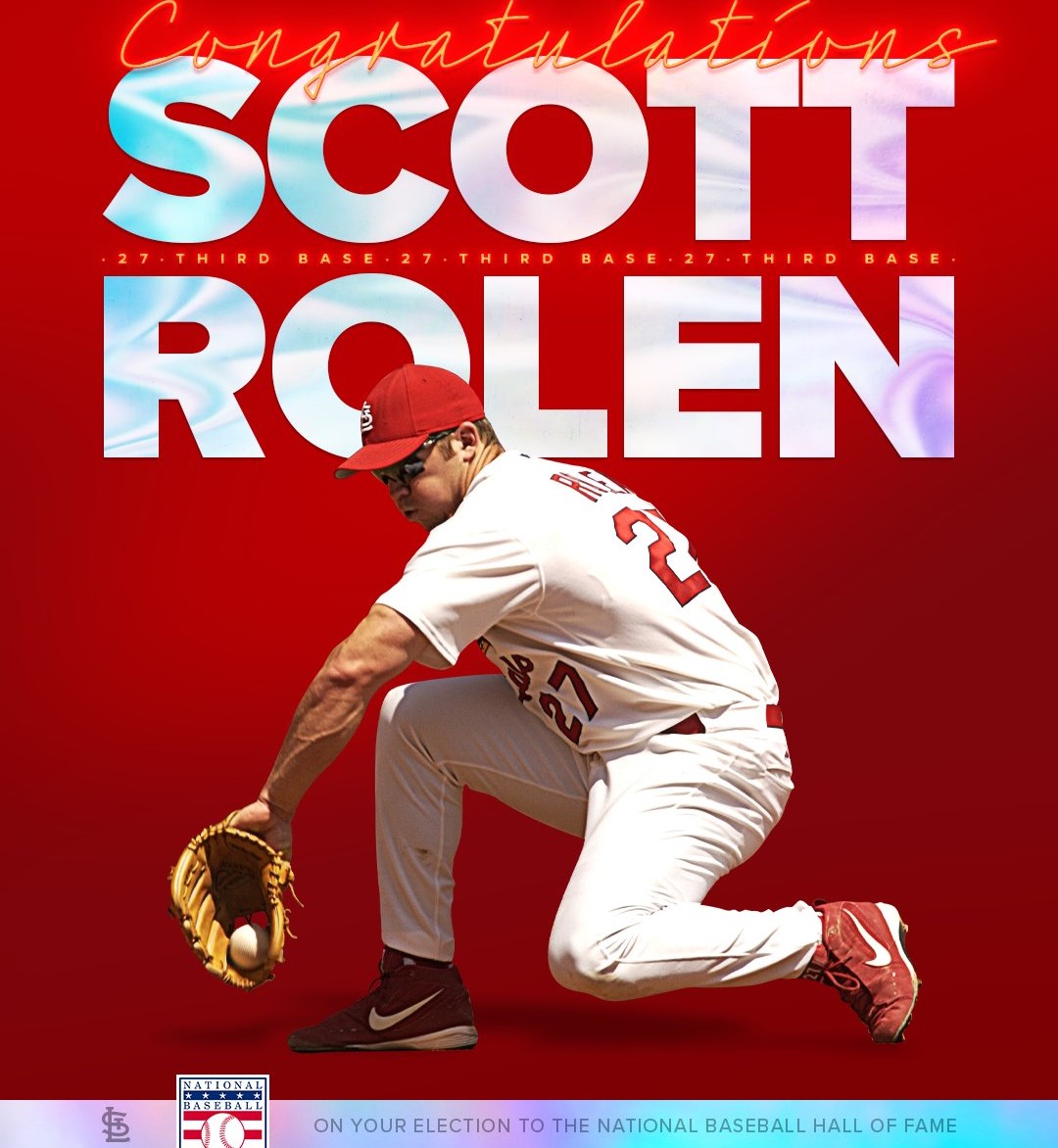 明星三壘手羅倫（Scott Rolen）將邁進名人堂。摘自紅雀推特