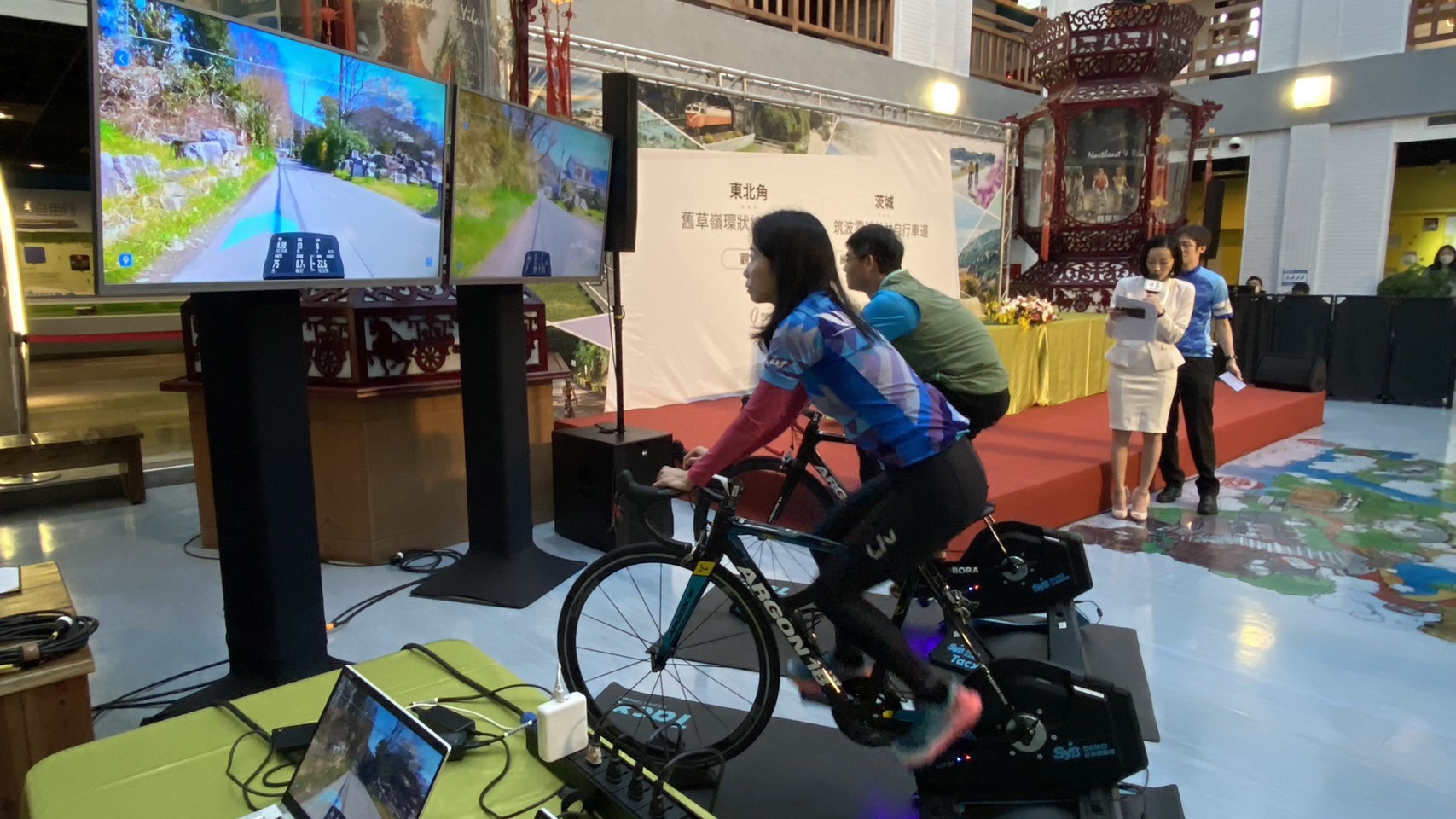 日本筑波霞浦林林自行車道還帶來VR讓台灣車友體驗。自行車新文化基金會提供