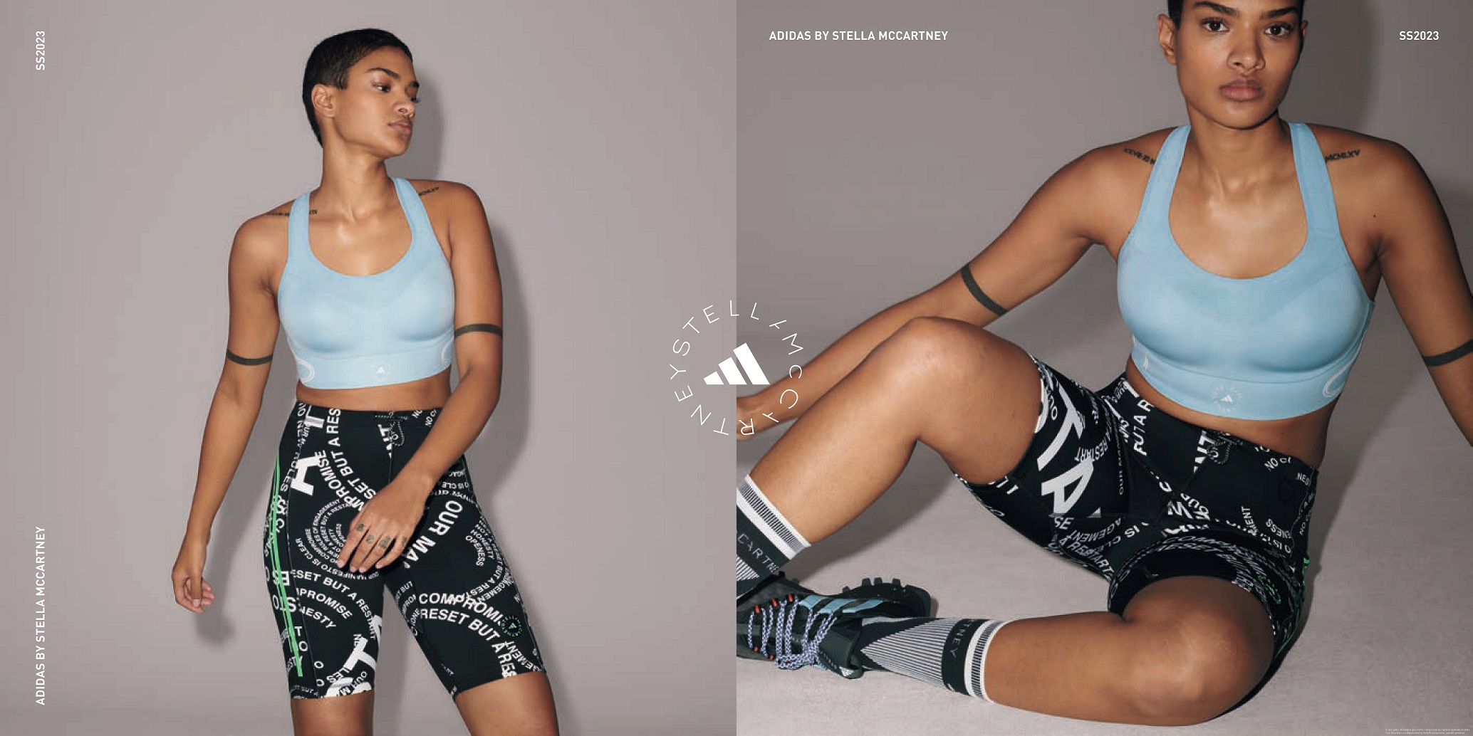 adidas by Stella McCartney春夏系列，推出揉合運動風格的訓練服飾，全系列使用回收塑料再造的PRIMEBLUE環保紗線材質，運動健身的同時更為環境盡一份心力。官方提供