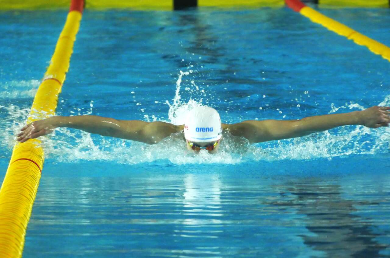 王冠閎無緣打破50蝶全國紀錄。全國游泳協會提供
