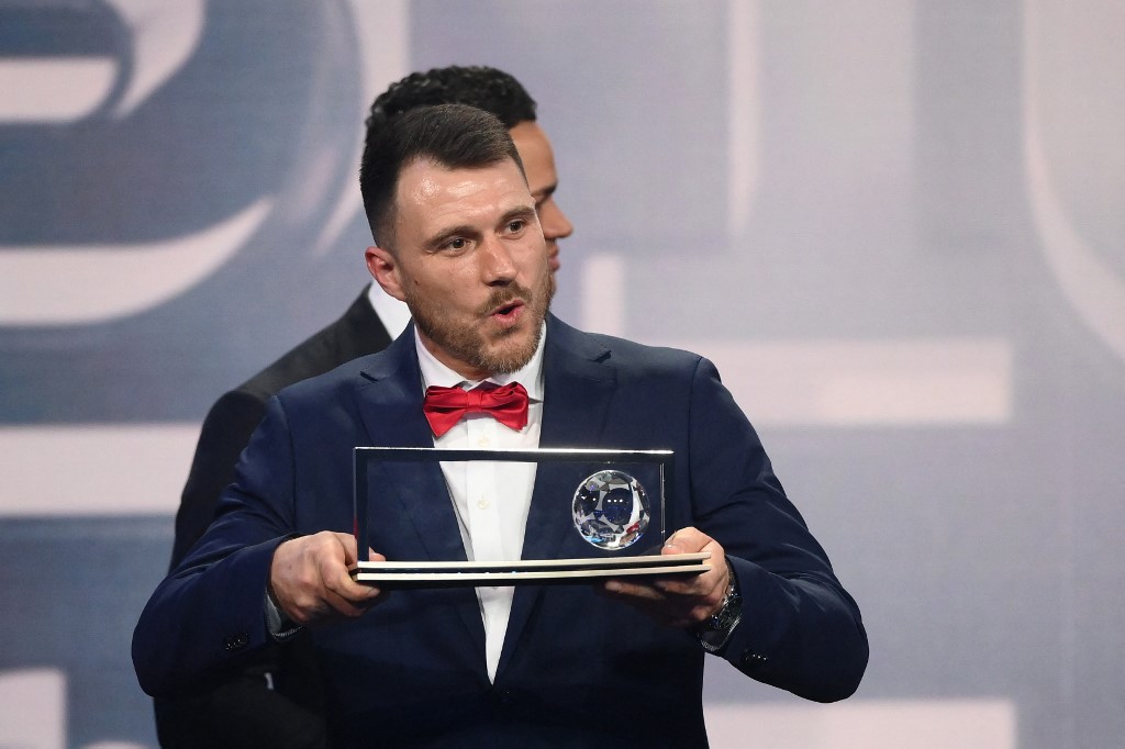 波兰堆肢球员创纪录夺得年度最佳进球。法新社