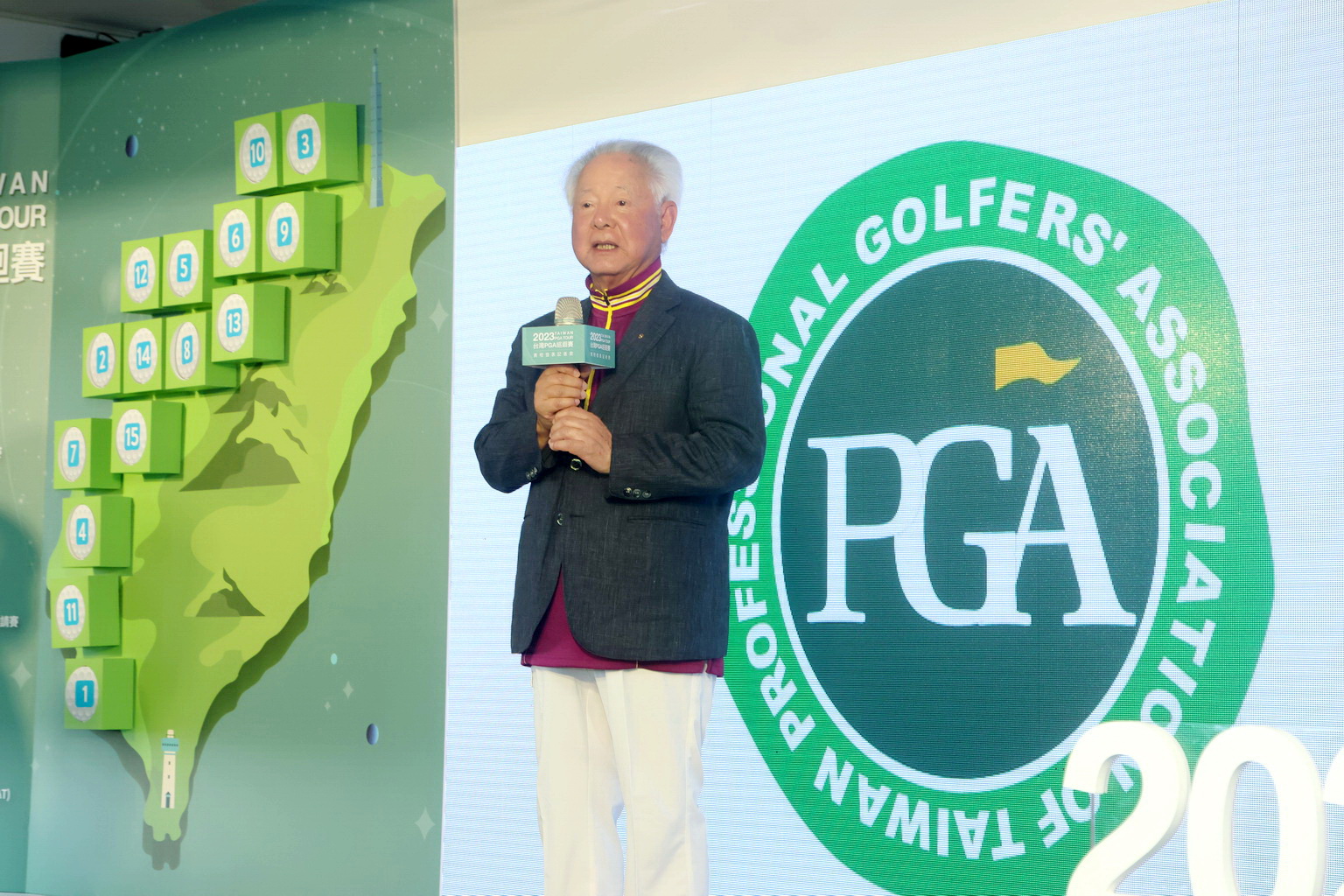 2023台灣PGA巡迴賽記者會三商集團翁肇喜董事長致詞。鍾豐榮攝影
