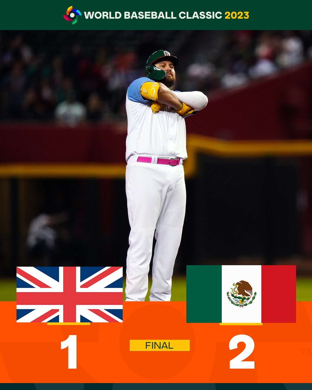 墨西哥驚險打敗英國。摘自WBC推特