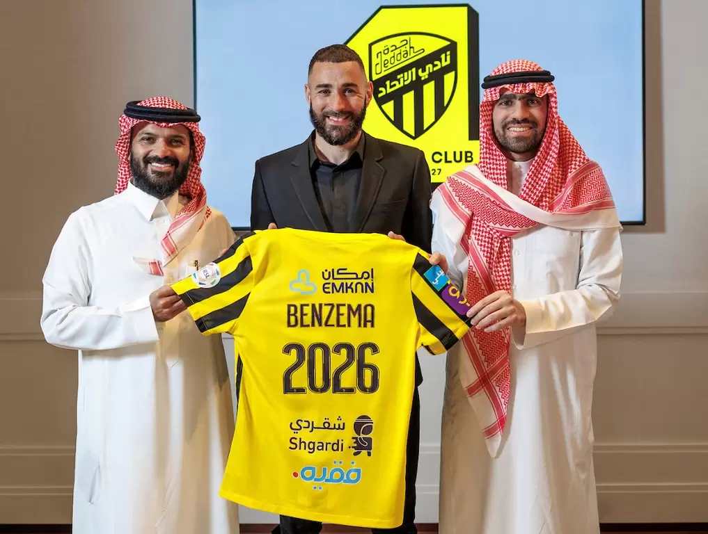 本澤馬正式與沙烏地阿拉伯冠軍伊蒂哈德(Al-Ittiha)隊簽下三年合約。法新社