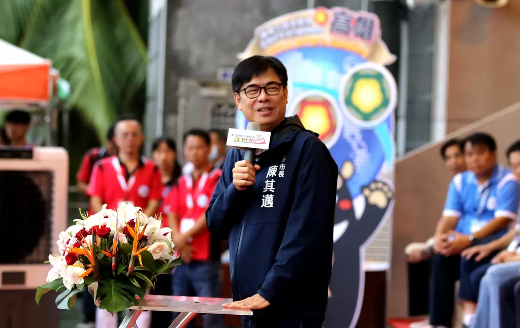 長陳其邁代表高雄市政府歡迎各國選手來到高雄。高雄市運發局提供