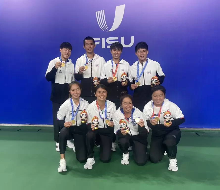 全部第一次參賽的中華網球隊創下5金大驚喜。何國龍提供