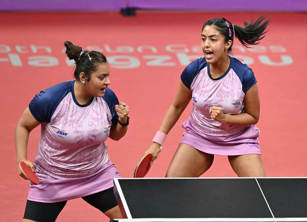 印度女雙亞運8強打敗中國女雙。（法新社）