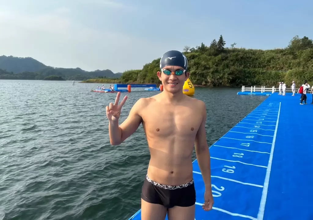 卓承齊公開水域男子屈居第5。摘自泳協臉書