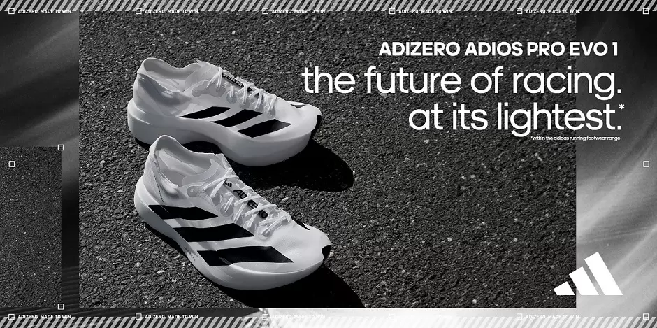 adidas史上最輕競速跑鞋adizero adios pro evo 1在2023柏林馬拉松首次登板。官方提供