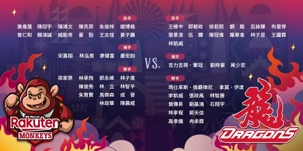 2023CPBL中華電信台灣大賽28人名單。官方提供