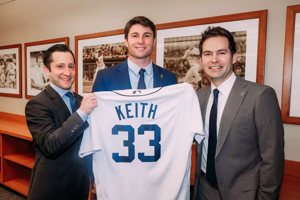 底特律老虎昨天宣布以6年合約簽下還沒上過大聯盟的大物基斯（Colt Keith）。摘自基斯推特