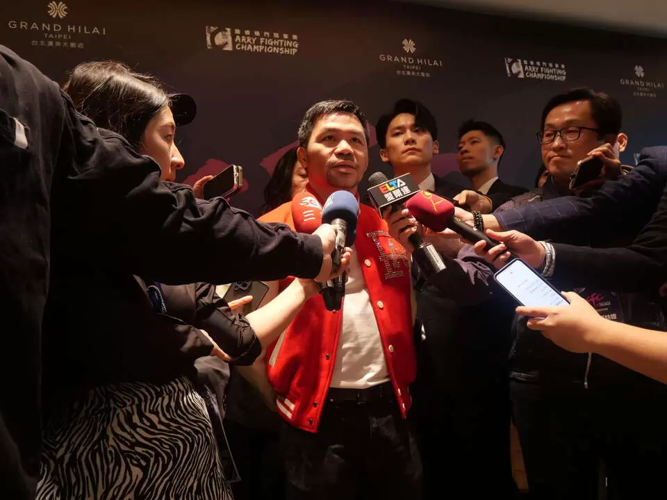 菲律賓傳奇拳王帕奎奧(Manny Pacquiao)第一次來台灣。詹健全攝