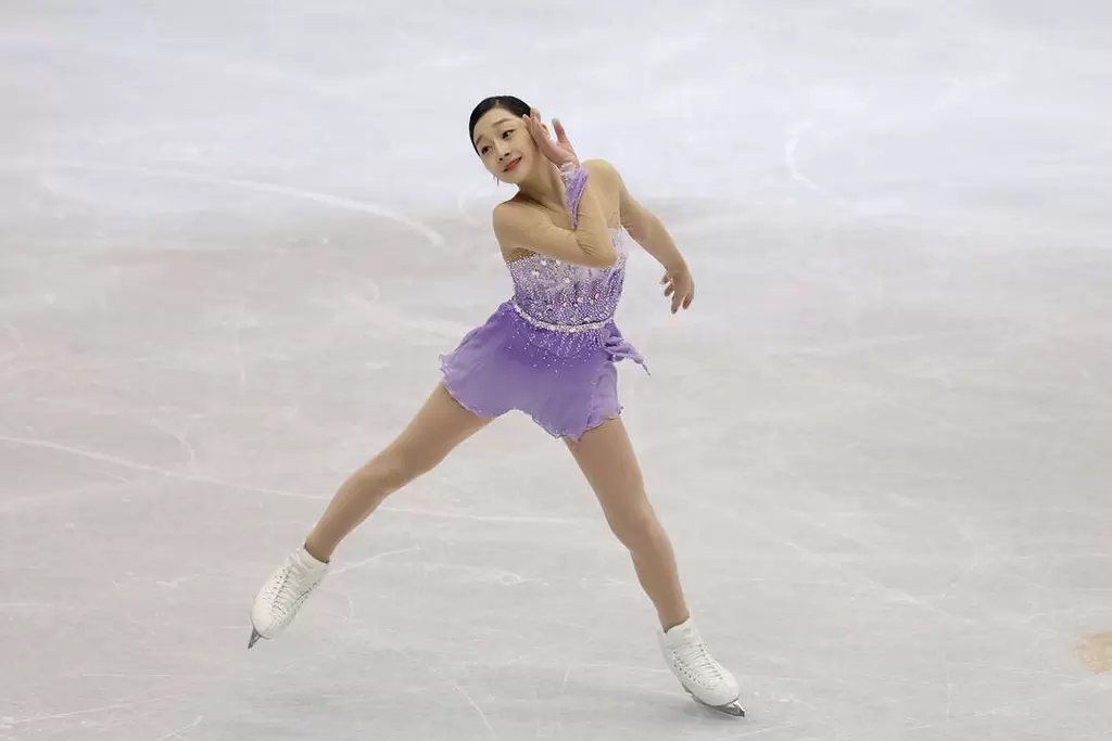 南韓申智雅以個人短曲最佳領先。中華滑冰協會提供