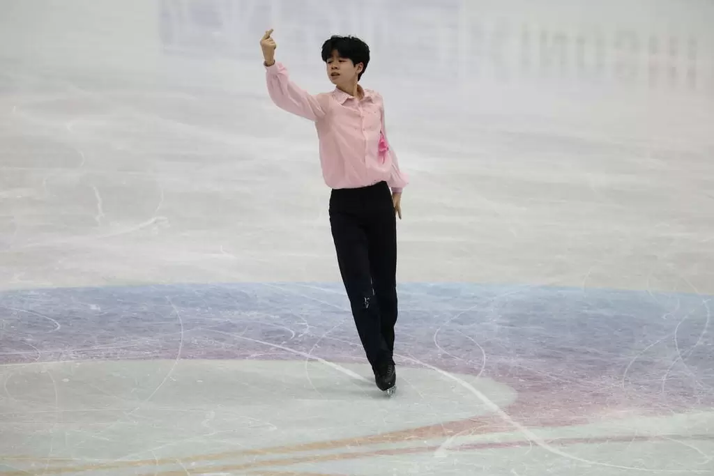 南韓年僅15歲徐敏圭在加拿大三屆世界冠軍陳偉群 (Patrick Chan) 的指導並且親自為他編排動作。李天助攝