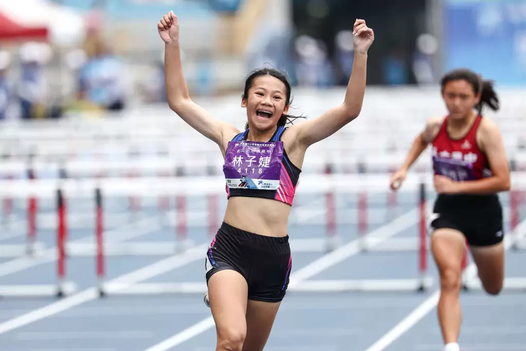林子婕破國女100公尺跨欄大會紀錄。113年台北全中運提供