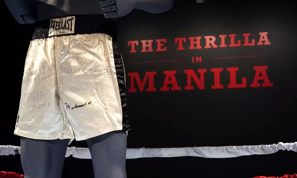 拳王阿里的這件經典戰役短褲預計將以1.9億以上被拍賣出去。法新社