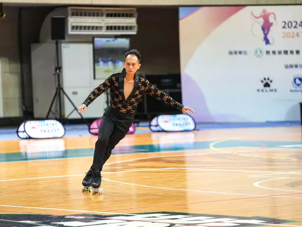 熱愛花式滑輪的黃寶耀特別來台灣訓練。中華民國滑輪溜冰協會提供