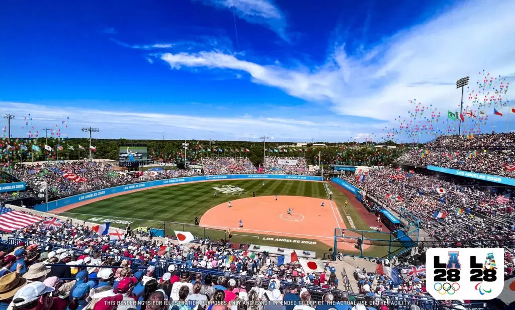 2028奧運女壘將在奧克拉荷馬壘球公園舉行。（圖：截自WBSC）