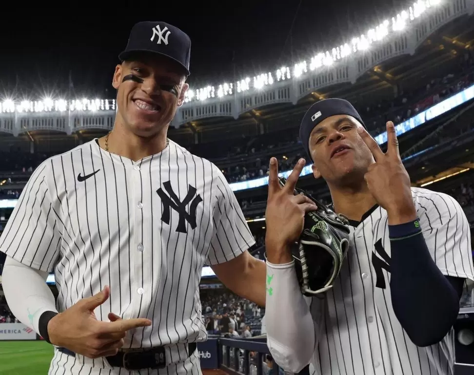 索托(右)、賈吉（Aaron Judge）是洋基火力中心。法新社