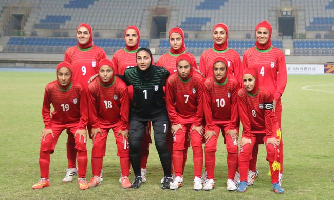 伊朗奧運女足首戰寮國的先發陣容。