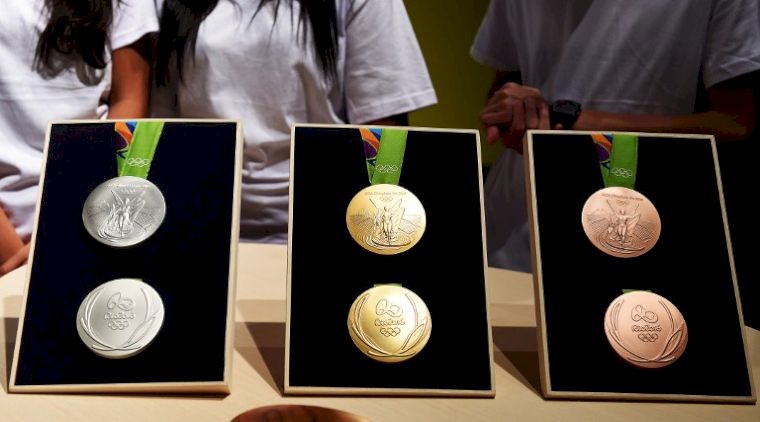 里約奧運獎牌。(AFP)
