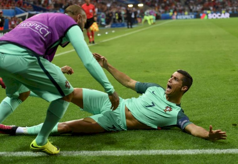 C羅帶領葡萄牙，進軍歐洲盃決賽。(AFP)