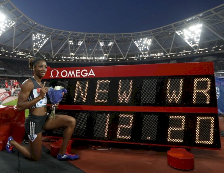 儘管無緣里約奧運，但哈里森跑出世界紀錄。(AFP)