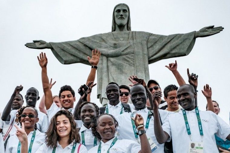 奧運史上首支難民隊受矚目。法新社