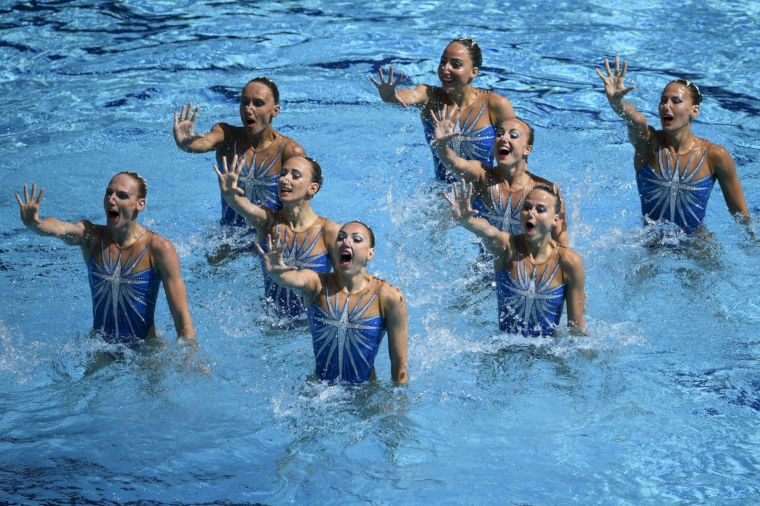 俄羅斯強勢完成水上芭蕾團體賽5連冠。法新社