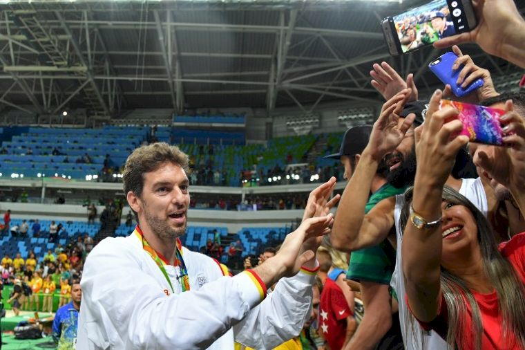 大加索率領西班牙男籃摘下里約奧運銅牌。法新社