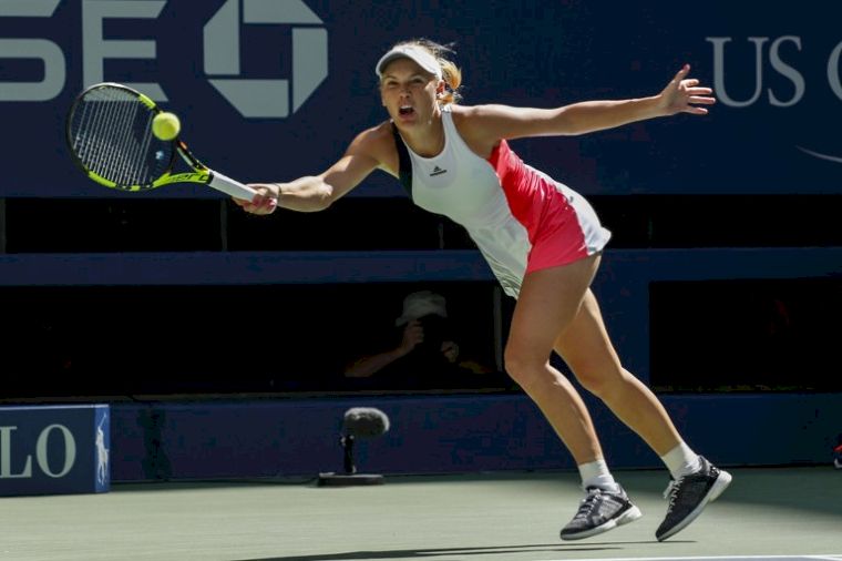 沃茲妮雅琪在美網打進八強，是她最近兩年在大滿貫最佳表現。法新社