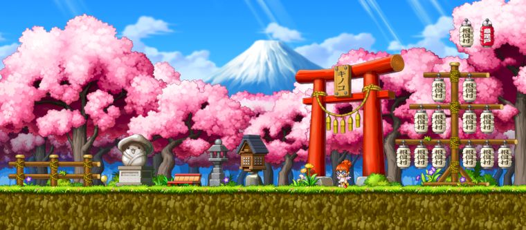 全新日版劇情副本「菇菇神社異聞錄」擁有美麗的櫻花跟神社場景