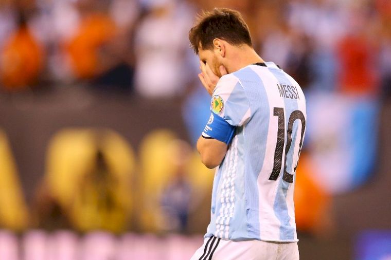 梅西宣佈退出阿根廷國家隊。(AFP)