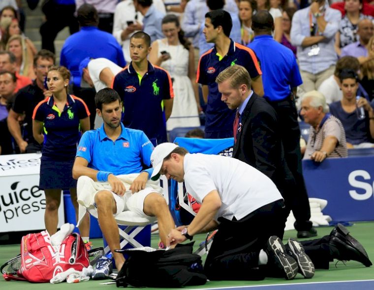 球王喬科維奇在美網決賽未能以最佳狀態迎戰。法新社