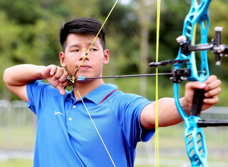 中華隊林哲瑋名列男子複合弓個人排名第4。中華民國射箭協會提供