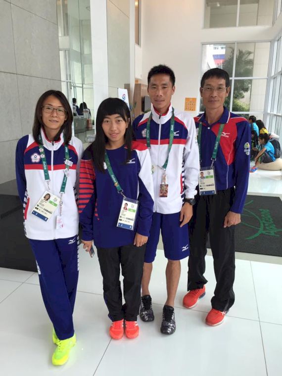 參加里約奧運馬拉松賽事的我國選手，謝千鶴(左起)、陳宇璿、何盡平。許績勝提供