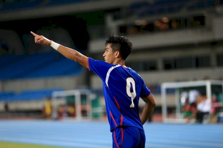 陳浩瑋射進第二個進球。中華民國足球協會提供