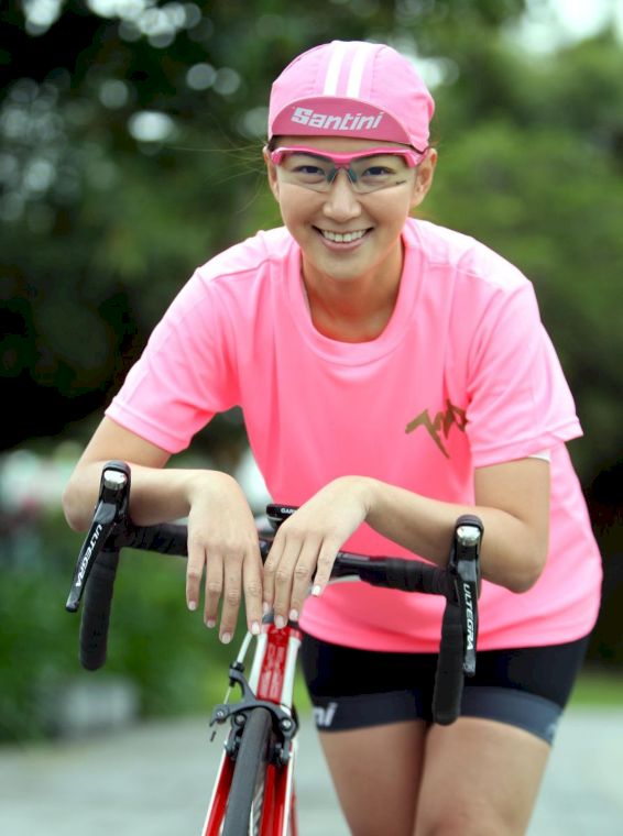 「720之花」邱念慈將參加日月潭單車嘉年華會。中華民國自行車騎士協會／提供。