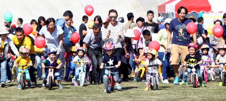 日月潭單車嘉年華會11月12日將由可愛的滑步車賽打頭陣。中華民國自行車騎士協會／提供