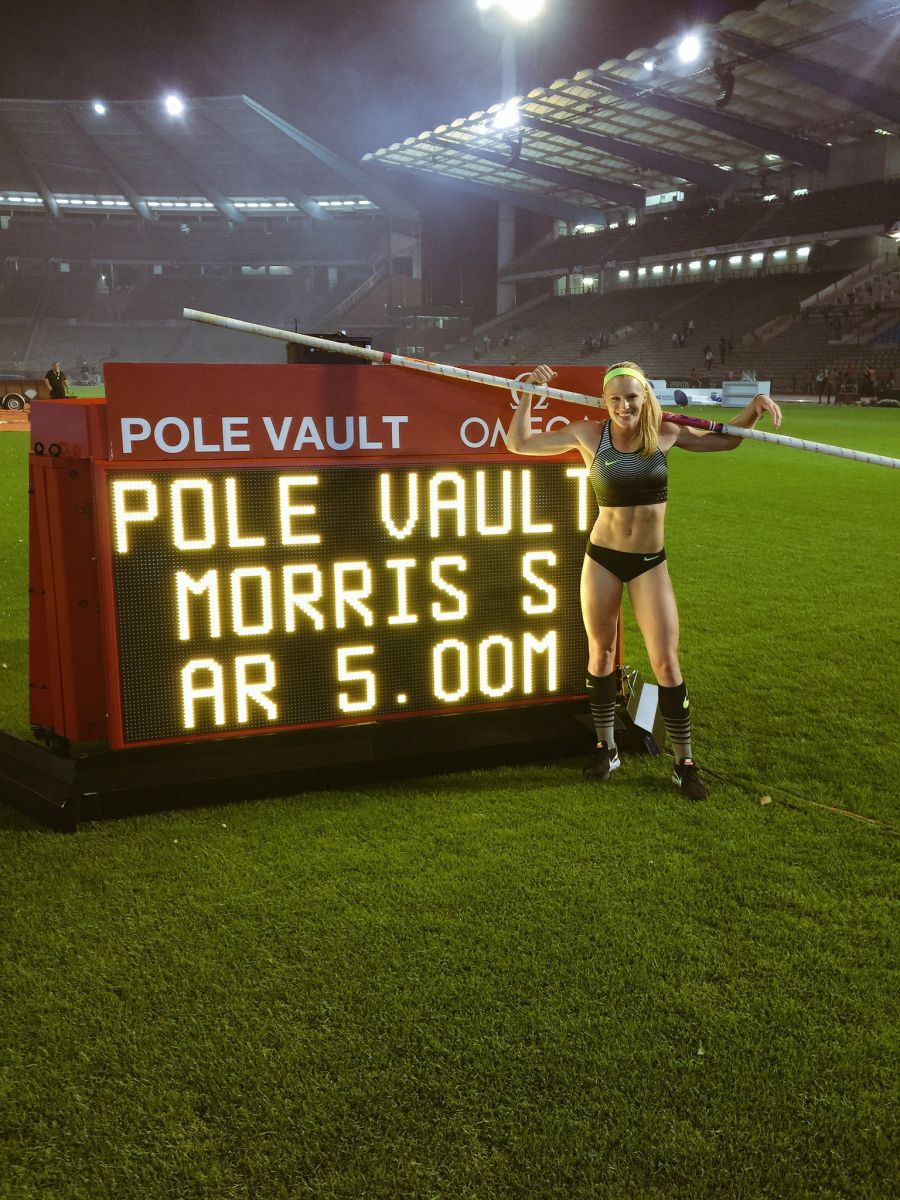 莫里絲成為史上第三位撐竿跳達到5公尺大關的女性運動員。圖/翻攝自莫里絲推特