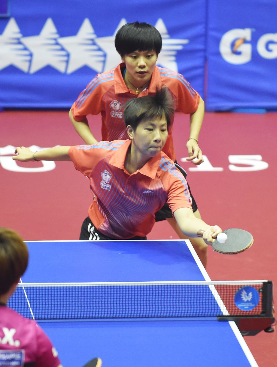 鄭怡靜(後)助台灣桌球女將，在世界桌球團體錦標賽創下純本土最佳成績。(資料照，大專體總提供)