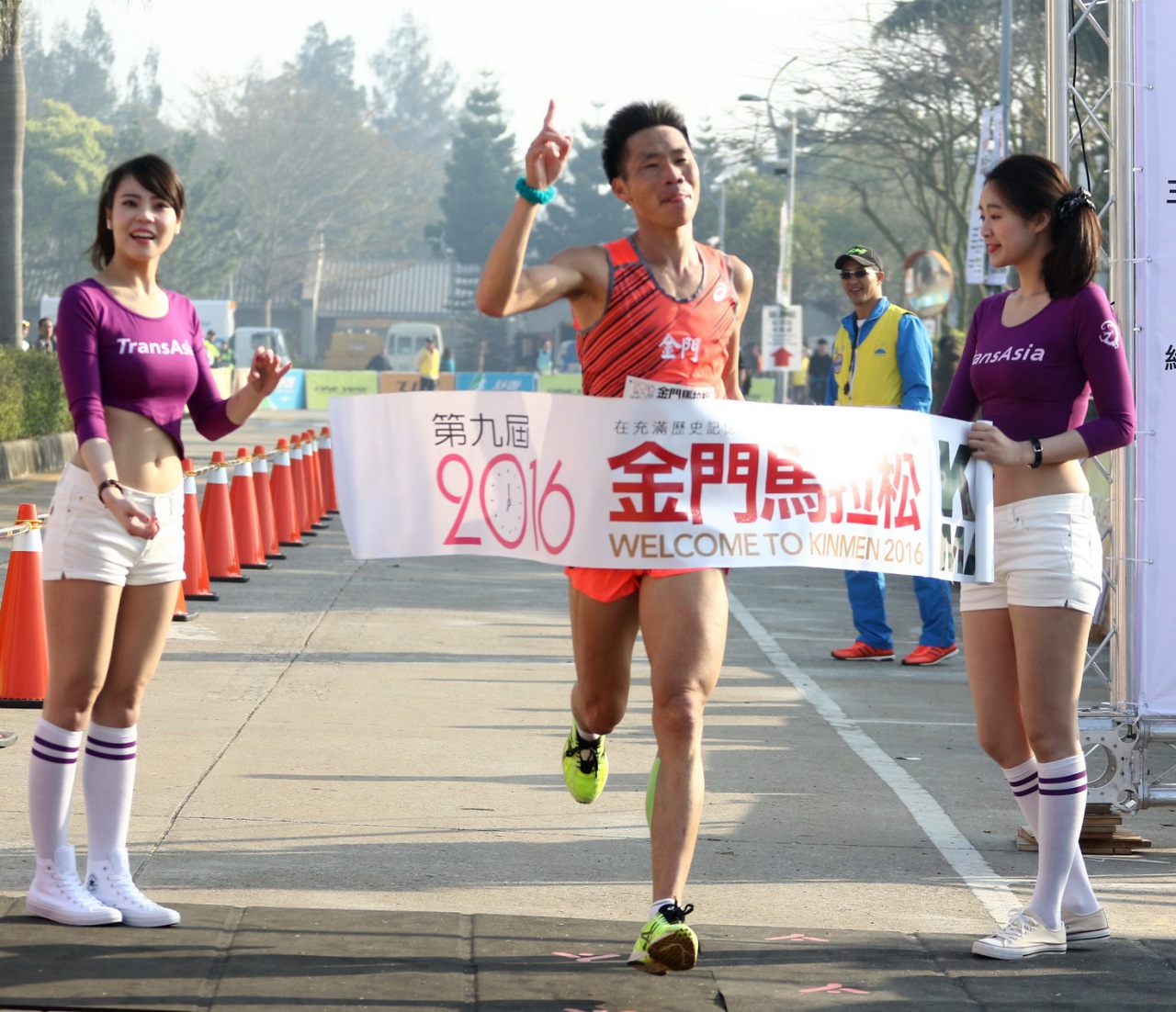 奧運國手何盡平金門馬拉松半程組，順利拿下第一。圖/中華民國路跑協會提供
