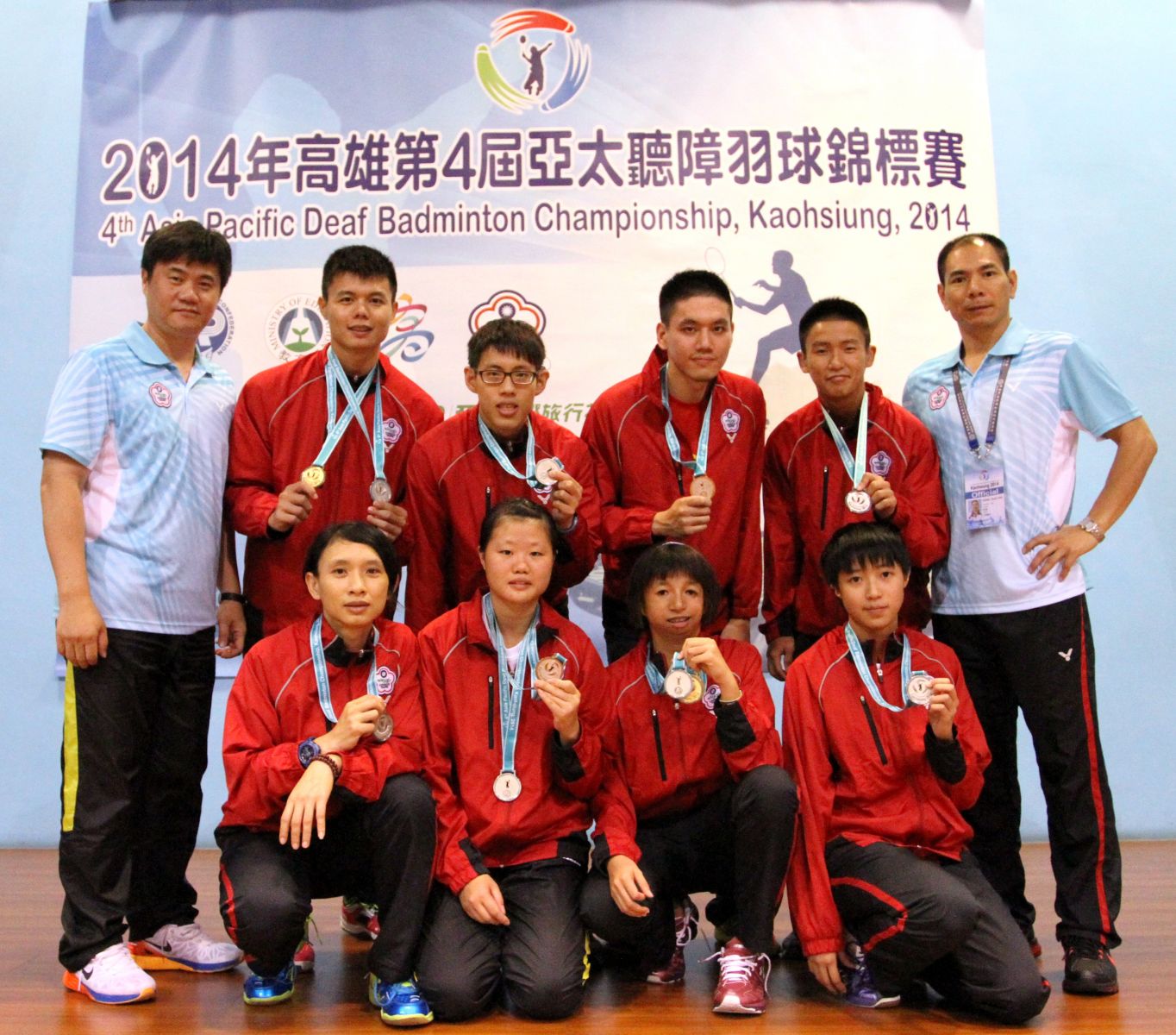 在亞太聽障羽球賽共獲2金2銀2銅的中華羽隊（黃秀仁攝）