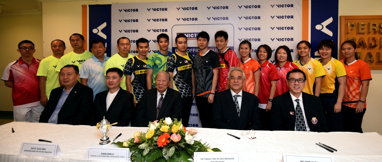 台灣本土羽球品牌勝利（VICTOR）3日與馬來西亞羽總簽下6年的合作關係（勝利公司提供）